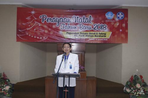 Sambutan Direktur RS Panti Waluyo Surakarta pad Perayaan Natal Klub Senam Sentul